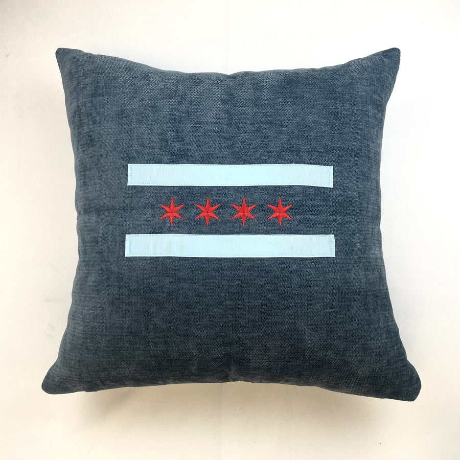 Navy Chicago Flag Pillow