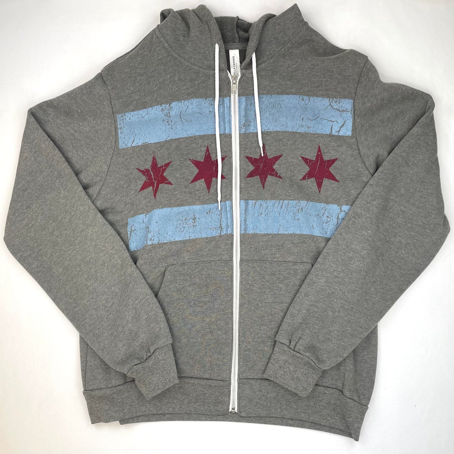 【2plan】Flag Printing Hood Zip-Up la-police-gear-1776-flag-