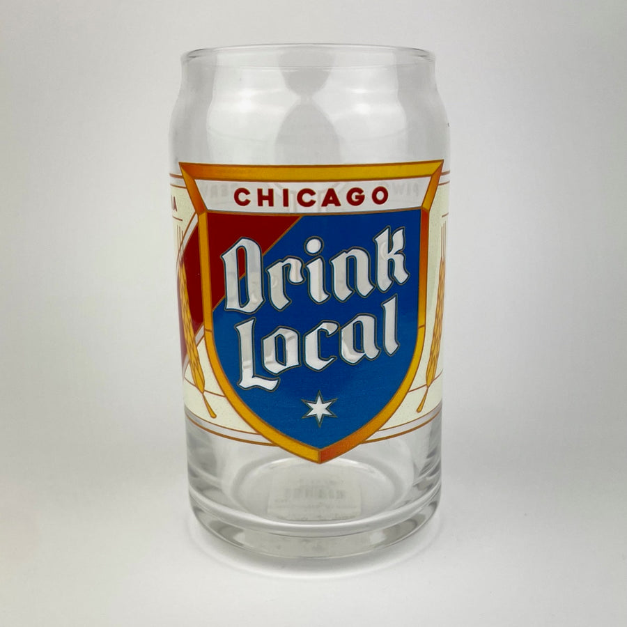 Drink Local Beer Can Glass