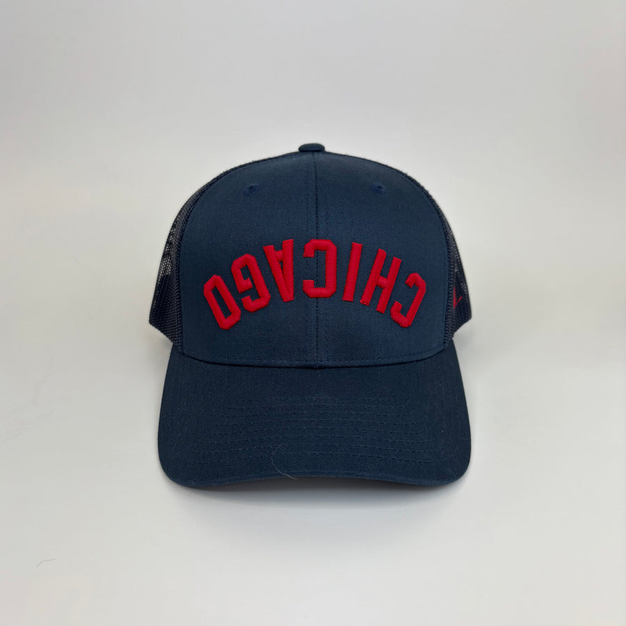 Backwards Chicago Trucker Hat