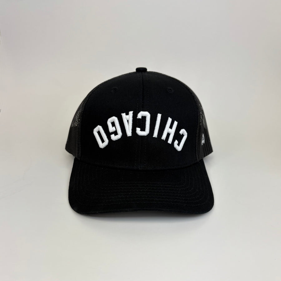 Backwards Chicago Trucker Hat