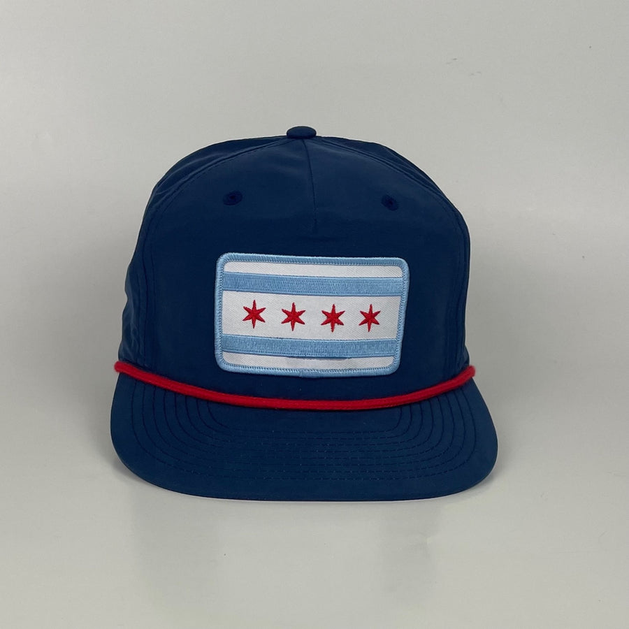 Chicago Flag Patch Flat Brim Hat