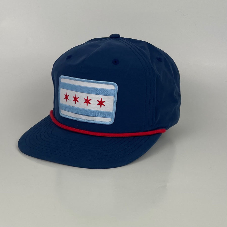 Chicago Flag Patch Flat Brim Hat