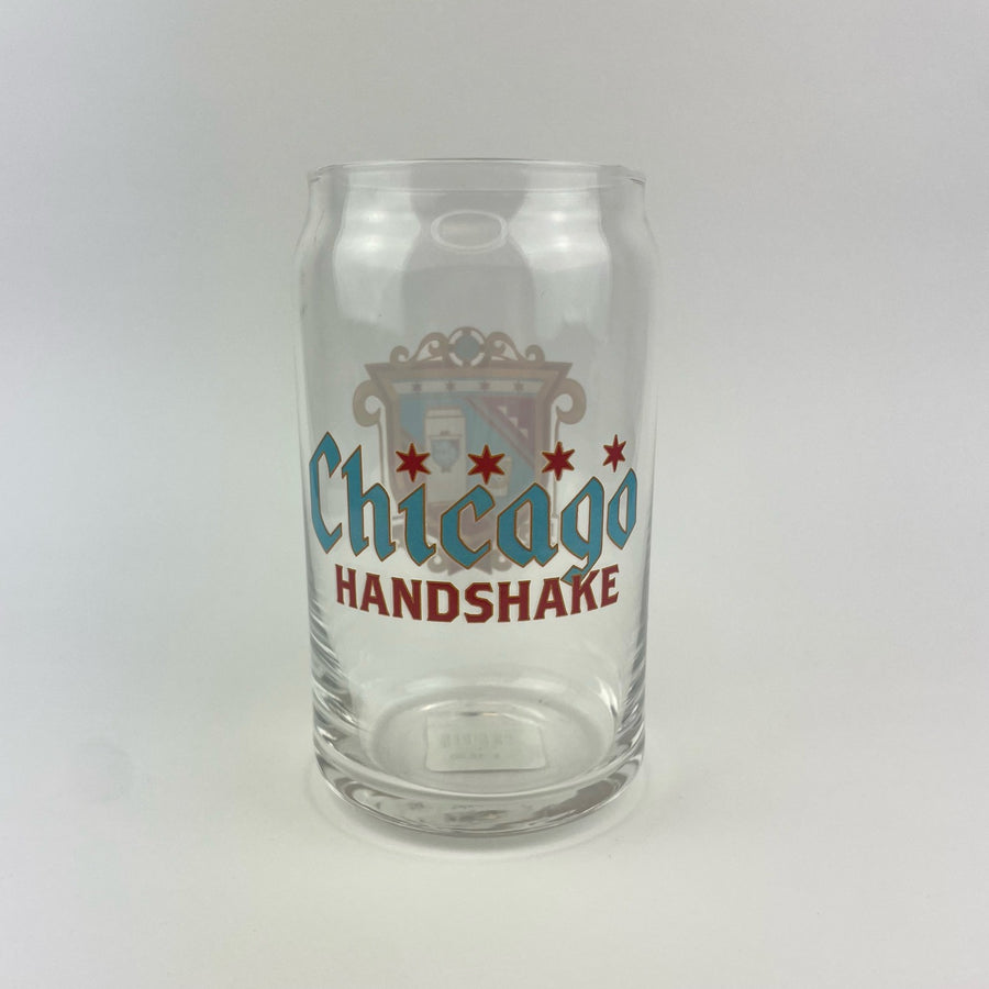 Chicago Handshake Beer Can Glass