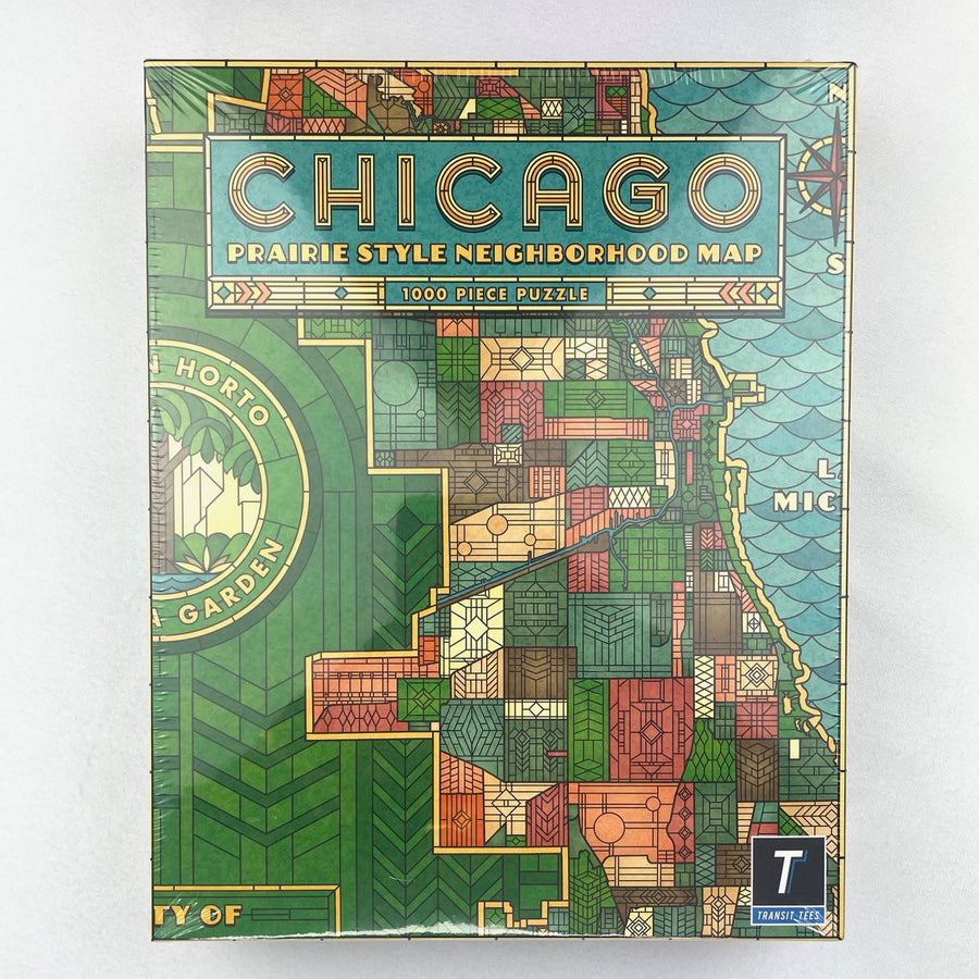 Chicago Prairie Style Neighborhood Map Puzzle