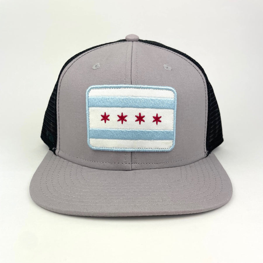 Chicago Flag Patch Flat Brim Hat