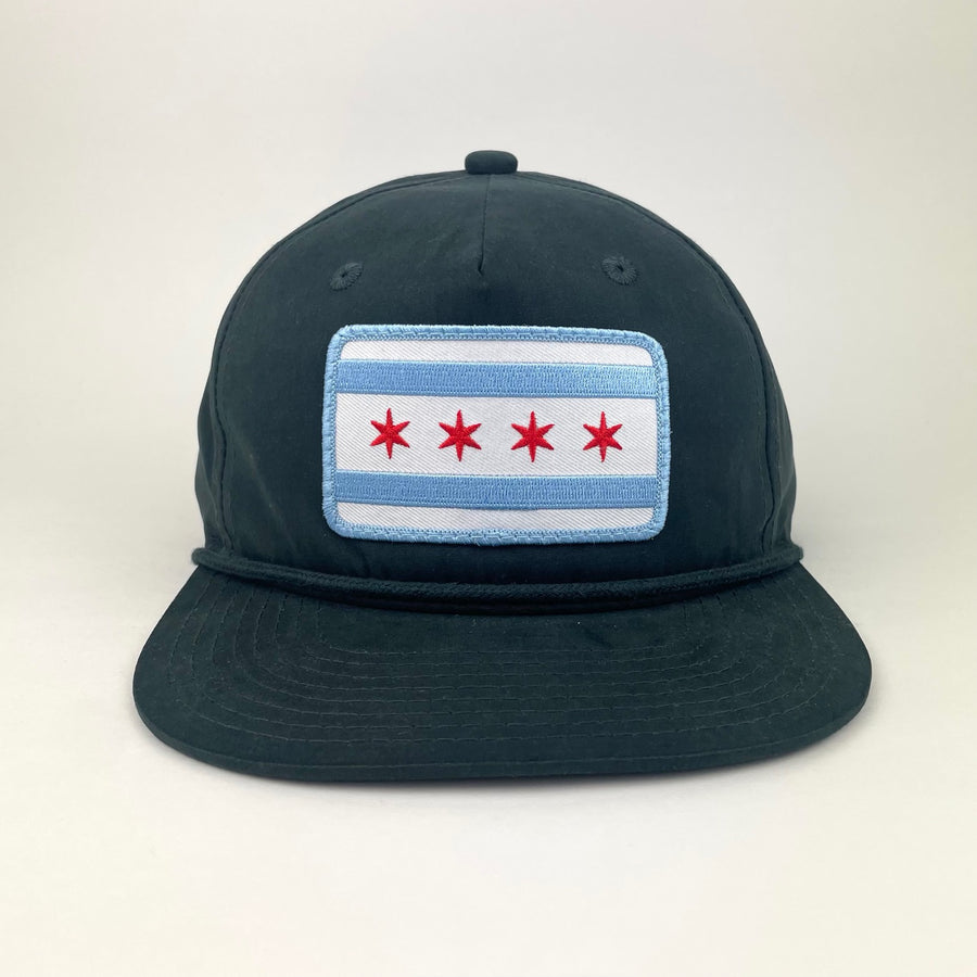 Chicago Flag Patch Flat Brim Hat