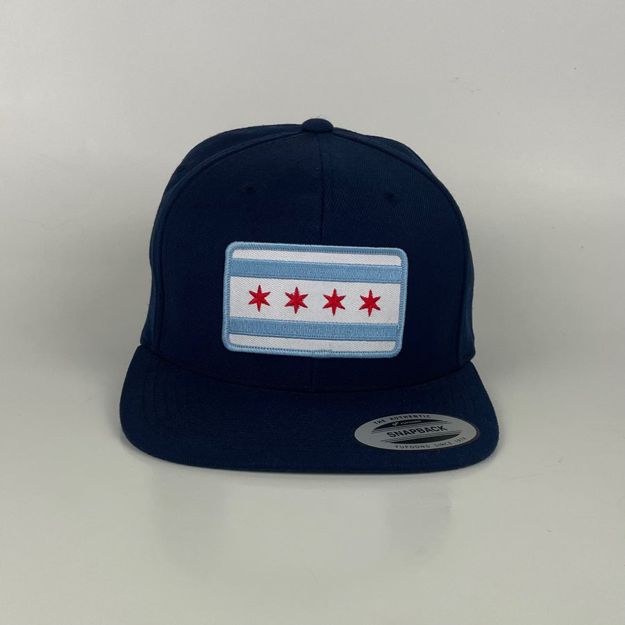 Chicago Flag Patch Flat Brim Hat