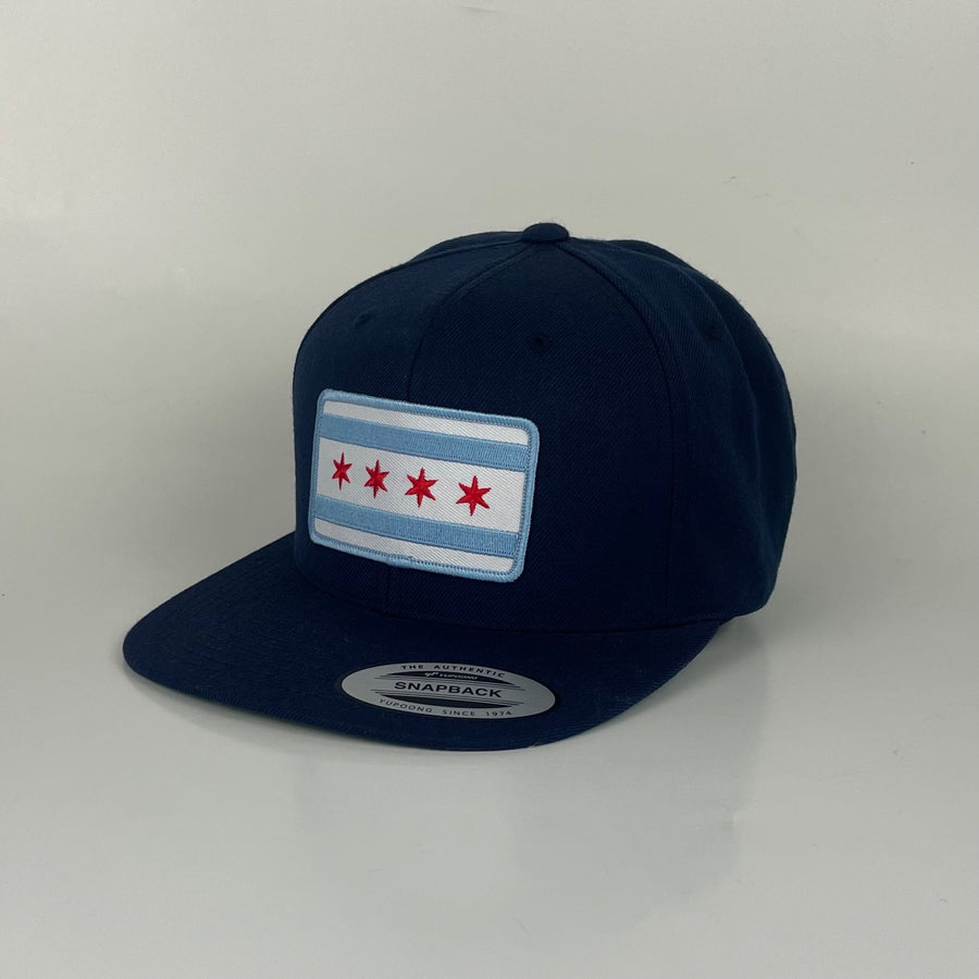 Chicago Flag Patch Flat Brim Hat