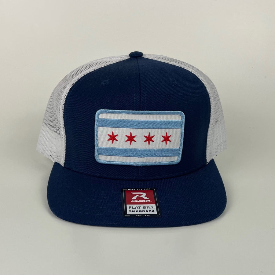 Chicago Flag Patch Flat Brim Adjustable Hat