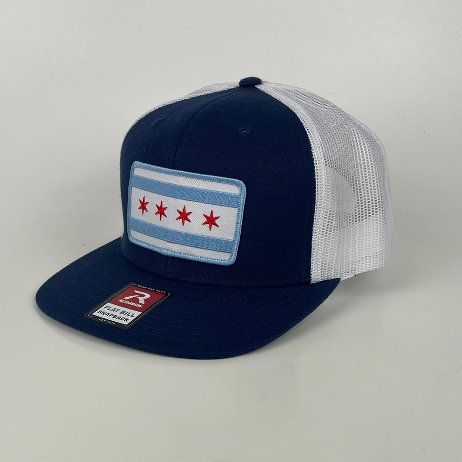 Chicago Flag Patch Flat Brim Adjustable Hat