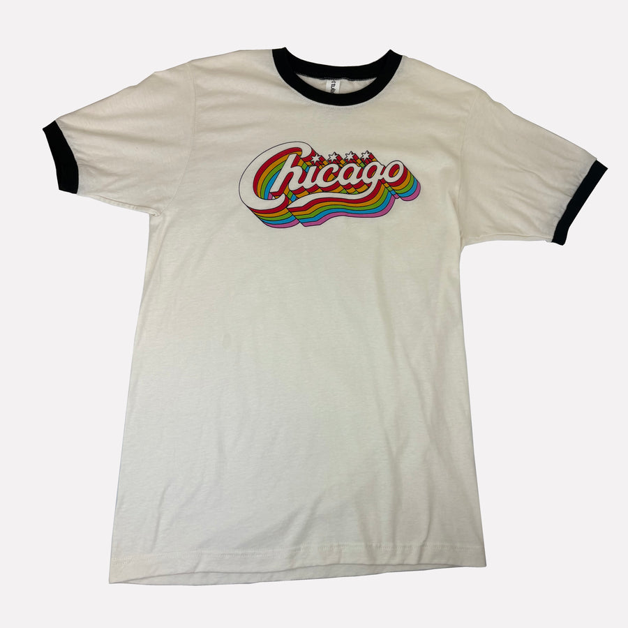 Rainbow Chicago Ringer Tee