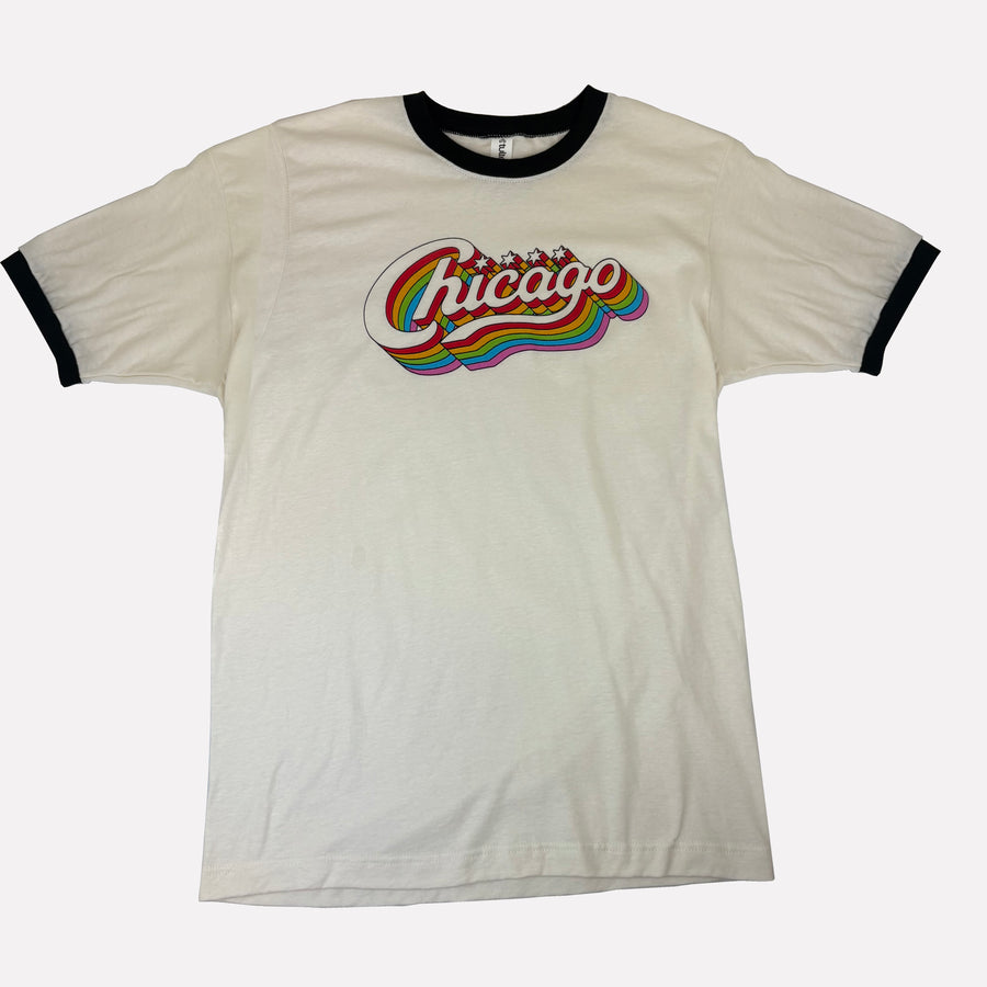 Rainbow Chicago Ringer Tee