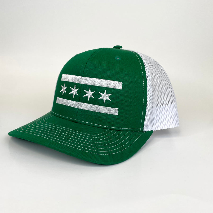 Chicago Flag Stitched Trucker Hat